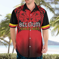 Custom Belgium Rugby Hawaiian Shirt Diables Noirs Lion Head - Wonder Print Shop