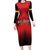 Custom Belgium Rugby Long Sleeve Bodycon Dress Diables Noirs Lion Head - Wonder Print Shop