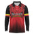 Custom Belgium Rugby Long Sleeve Polo Shirt Diables Noirs Lion Head - Wonder Print Shop