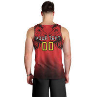 Custom Belgium Rugby Men Tank Top Diables Noirs Lion Head - Wonder Print Shop