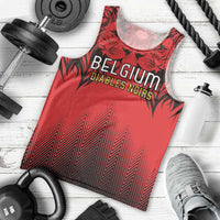 Custom Belgium Rugby Men Tank Top Diables Noirs Lion Head - Wonder Print Shop
