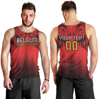 Custom Belgium Rugby Men Tank Top Diables Noirs Lion Head - Wonder Print Shop