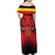 Custom Belgium Rugby Off Shoulder Maxi Dress Diables Noirs Lion Head - Wonder Print Shop