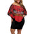 Custom Belgium Rugby Off Shoulder Short Dress Diables Noirs Lion Head - Wonder Print Shop
