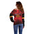 Custom Belgium Rugby Off Shoulder Sweater Diables Noirs Lion Head - Wonder Print Shop