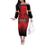 Custom Belgium Rugby Off The Shoulder Long Sleeve Dress Diables Noirs Lion Head - Wonder Print Shop