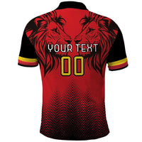 Custom Belgium Rugby Polo Shirt Diables Noirs Lion Head - Wonder Print Shop