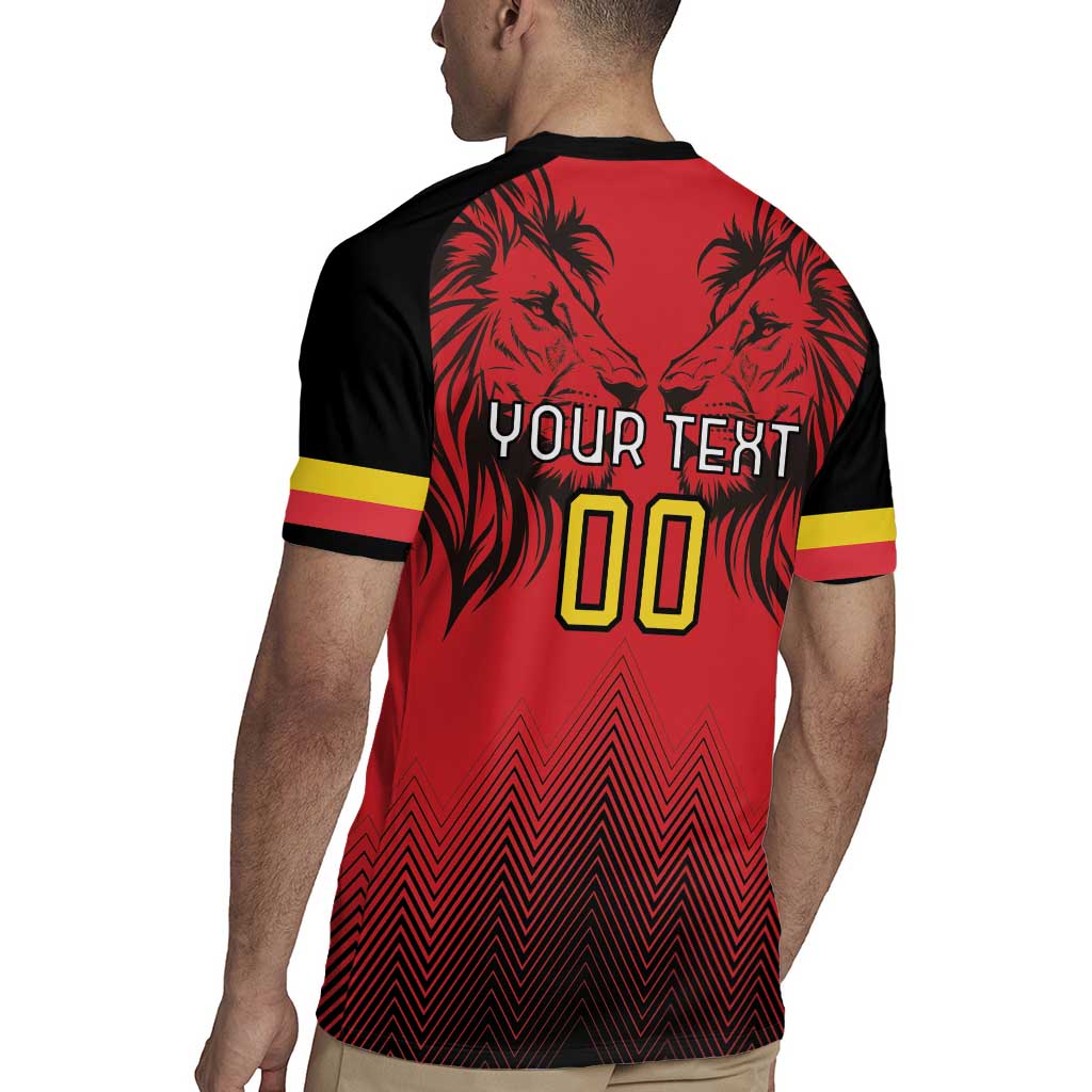 Custom Belgium Rugby Rugby Jersey Diables Noirs Lion Head - Wonder Print Shop