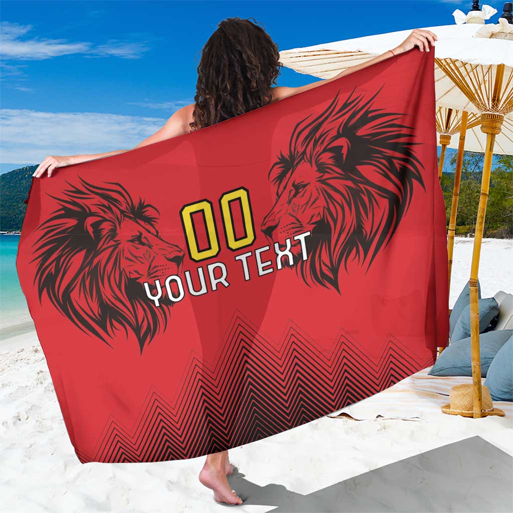 Custom Belgium Rugby Sarong Diables Noirs Lion Head - Wonder Print Shop