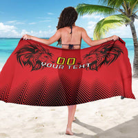 Custom Belgium Rugby Sarong Diables Noirs Lion Head - Wonder Print Shop