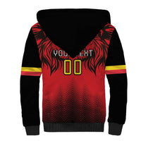 Custom Belgium Rugby Sherpa Hoodie Diables Noirs Lion Head - Wonder Print Shop