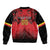 Custom Belgium Rugby Sleeve Zip Bomber Jacket Diables Noirs Lion Head - Wonder Print Shop