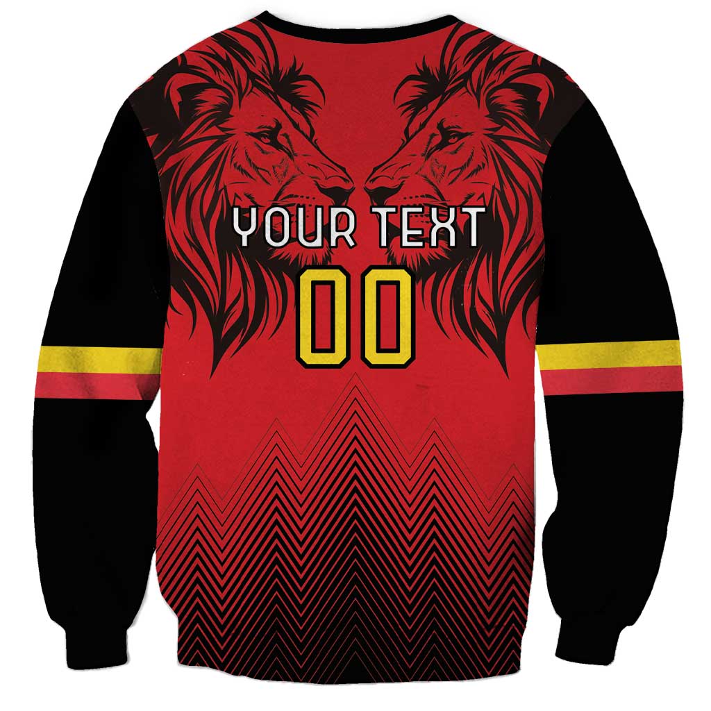 Custom Belgium Rugby Sweatshirt Diables Noirs Lion Head - Wonder Print Shop