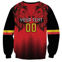 Custom Belgium Rugby Sweatshirt Diables Noirs Lion Head - Wonder Print Shop