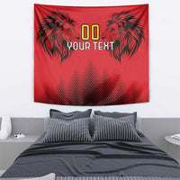 Custom Belgium Rugby Tapestry Diables Noirs Lion Head - Wonder Print Shop