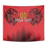 Custom Belgium Rugby Tapestry Diables Noirs Lion Head - Wonder Print Shop