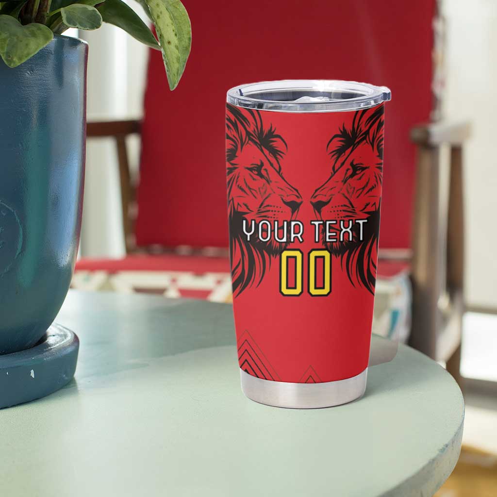 Custom Belgium Rugby Tumbler Cup Diables Noirs Lion Head - Wonder Print Shop