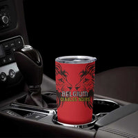Custom Belgium Rugby Tumbler Cup Diables Noirs Lion Head - Wonder Print Shop