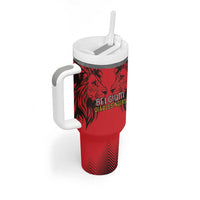 Custom Belgium Rugby Tumbler With Handle Diables Noirs Lion Head - Wonder Print Shop