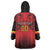 Custom Belgium Rugby Wearable Blanket Hoodie Diables Noirs Lion Head - Wonder Print Shop