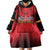 Custom Belgium Rugby Wearable Blanket Hoodie Diables Noirs Lion Head - Wonder Print Shop