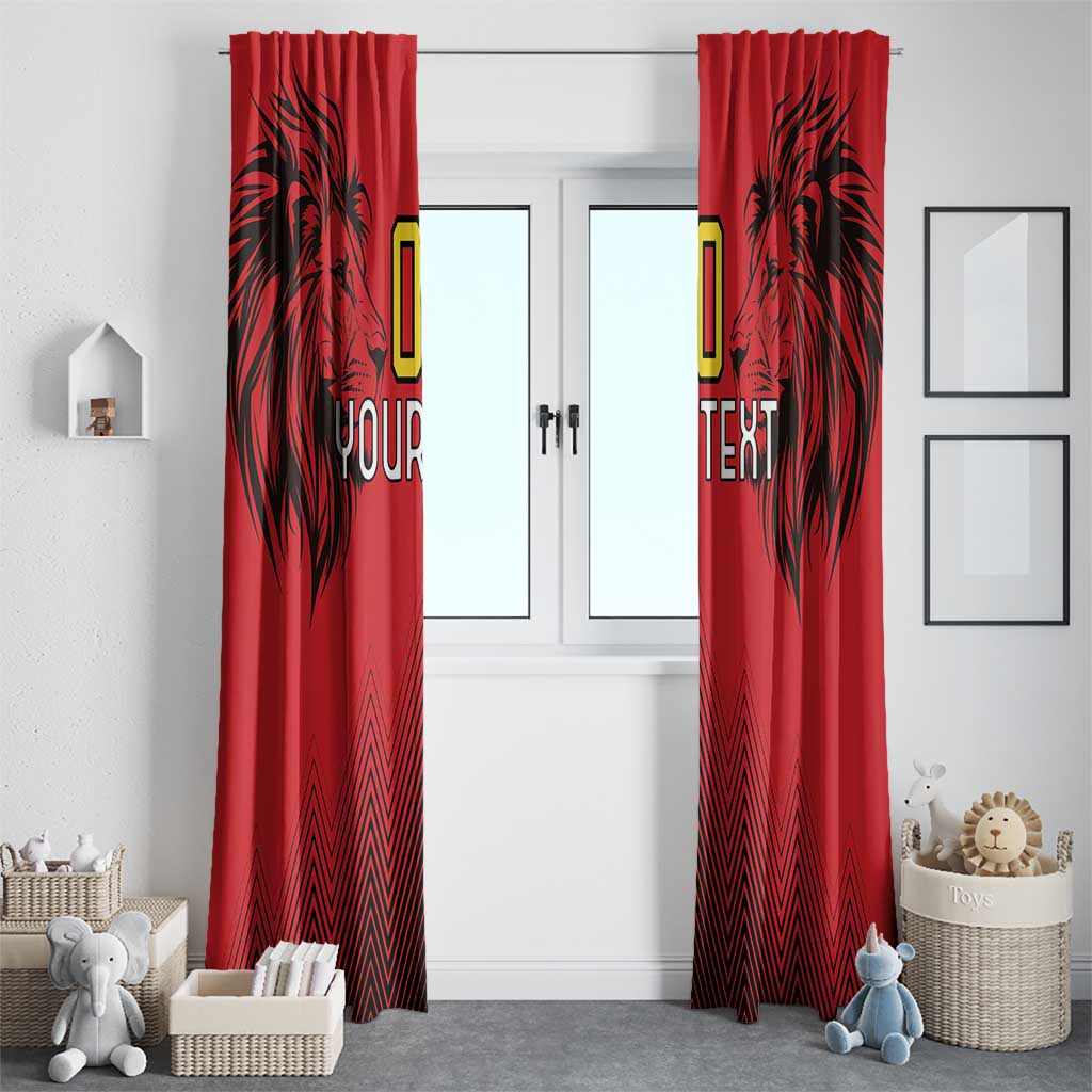 Custom Belgium Rugby Window Curtain Diables Noirs Lion Head - Wonder Print Shop