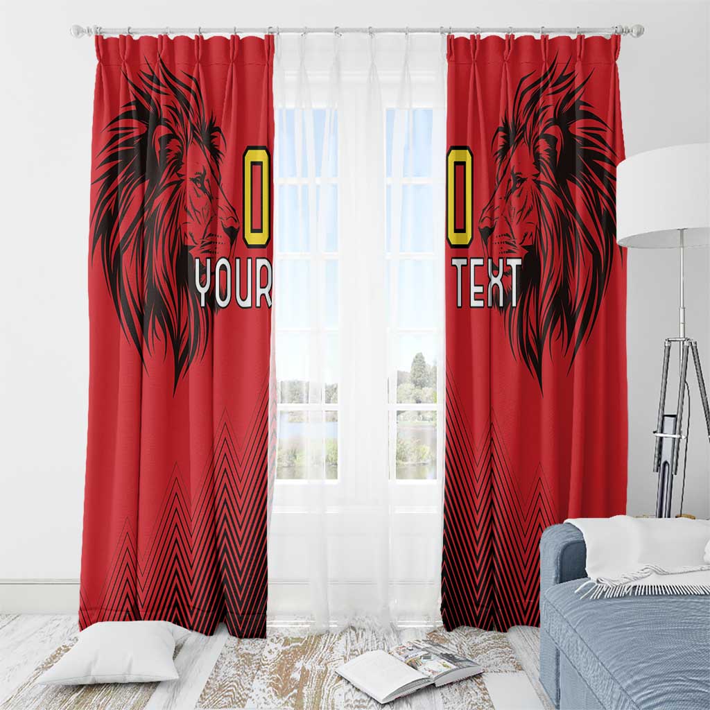 Custom Belgium Rugby Window Curtain Diables Noirs Lion Head - Wonder Print Shop