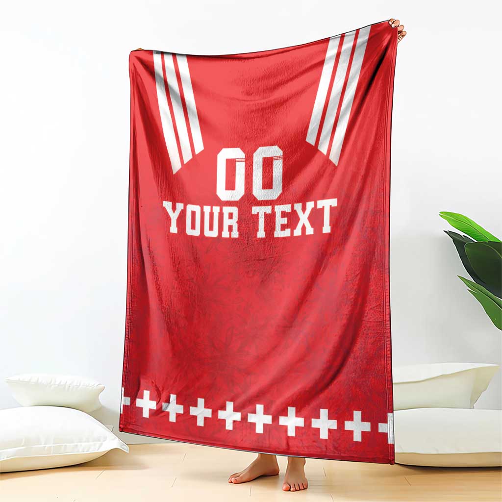 Custom Switzerland Rugby Blanket Edelweis Pattern