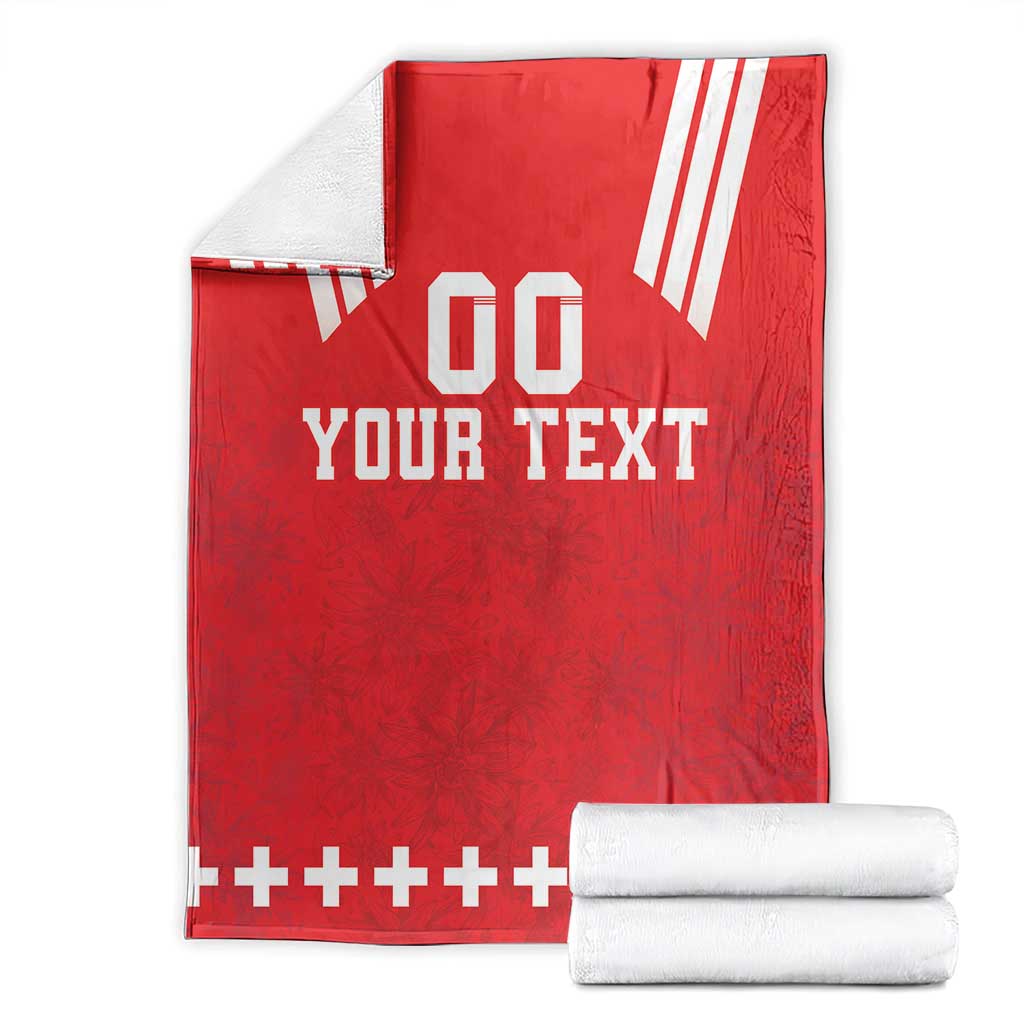 Custom Switzerland Rugby Blanket Edelweis Pattern