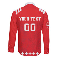 Custom Switzerland Rugby Family Matching Off The Shoulder Long Sleeve Dress and Hawaiian Shirt Edelweis Pattern