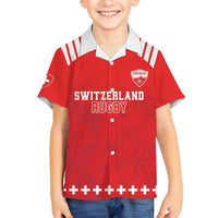 Custom Switzerland Rugby Family Matching Off Shoulder Short Dress and Hawaiian Shirt Edelweis Pattern