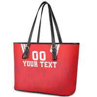 Custom Switzerland Rugby Leather Tote Bag Edelweis Pattern