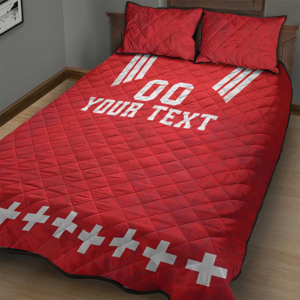 Custom Switzerland Rugby Quilt Bed Set Edelweis Pattern - Wonder Print Shop