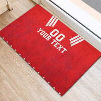 Custom Switzerland Rugby Rubber Doormat Edelweis Pattern - Wonder Print Shop