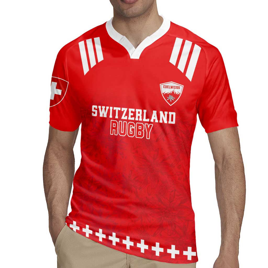 Custom Switzerland Rugby Rugby Jersey Edelweis Pattern - Wonder Print Shop