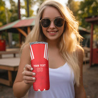 Custom Switzerland Rugby Skinny Tumbler Edelweis Pattern - Wonder Print Shop