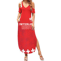 Custom Switzerland Rugby Summer Maxi Dress Edelweis Pattern - Wonder Print Shop