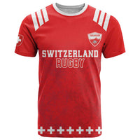 Custom Switzerland Rugby T Shirt Edelweis Pattern - Wonder Print Shop