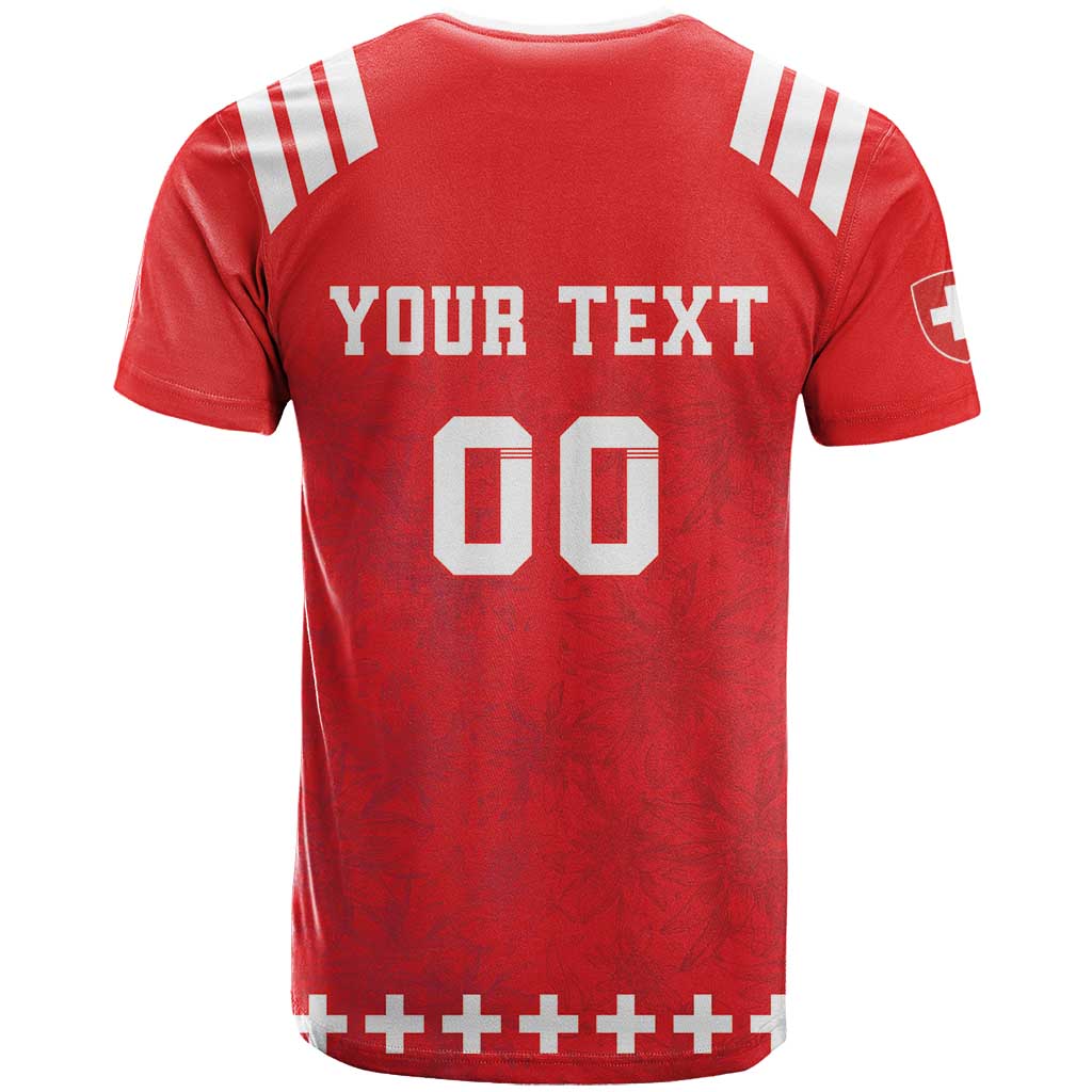 Custom Switzerland Rugby T Shirt Edelweis Pattern - Wonder Print Shop
