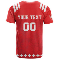 Custom Switzerland Rugby T Shirt Edelweis Pattern - Wonder Print Shop