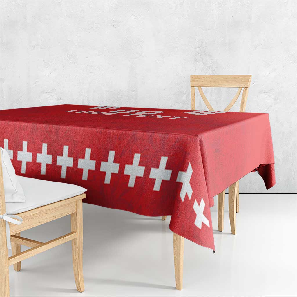 Custom Switzerland Rugby Tablecloth Edelweis Pattern - Wonder Print Shop