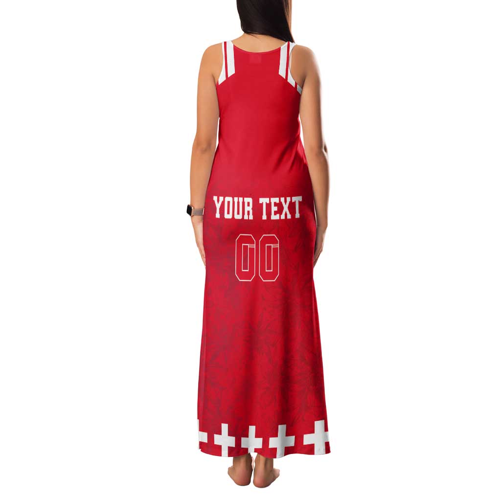 Custom Switzerland Rugby Tank Maxi Dress Edelweis Pattern - Wonder Print Shop