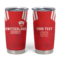 Custom Switzerland Rugby Tumbler Cup Edelweis Pattern - Wonder Print Shop