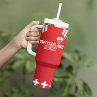 Custom Switzerland Rugby Tumbler With Handle Edelweis Pattern - Wonder Print Shop