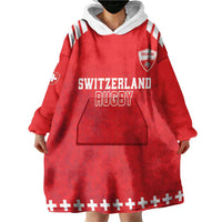 Custom Switzerland Rugby Wearable Blanket Hoodie Edelweis Pattern - Wonder Print Shop