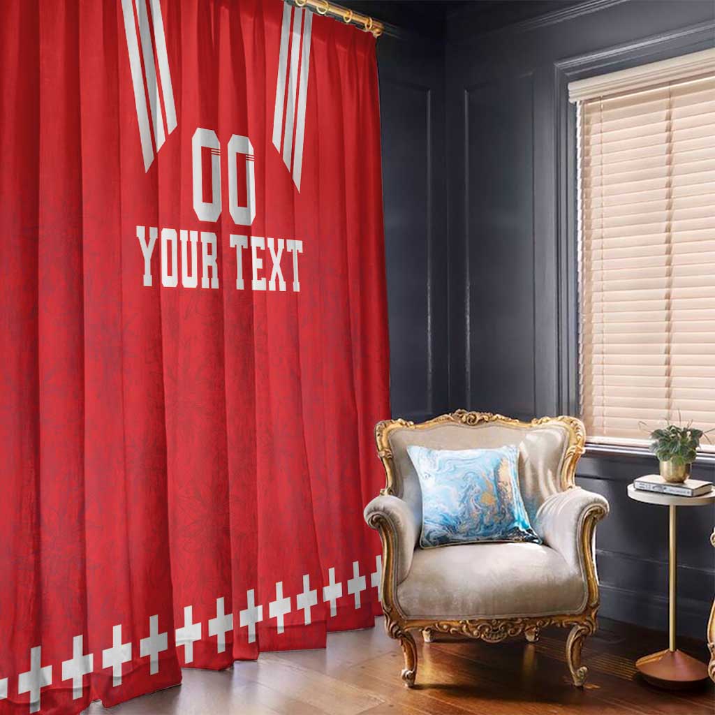 Custom Switzerland Rugby Window Curtain Edelweis Pattern - Wonder Print Shop