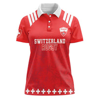 Custom Switzerland Rugby Women Polo Shirt Edelweis Pattern - Wonder Print Shop