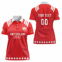 Custom Switzerland Rugby Women Polo Shirt Edelweis Pattern - Wonder Print Shop