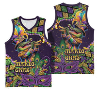 Mardi Gras Alligator Basketball Jersey Let the Gator Jazz Roll - Wonder Print Shop