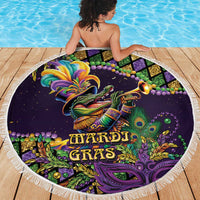 Mardi Gras Alligator Beach Blanket Let the Gator Jazz Roll - Wonder Print Shop